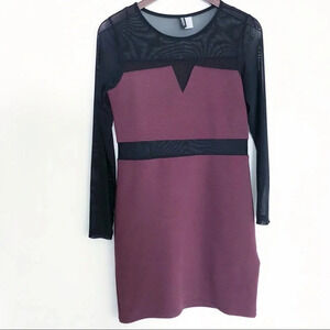 🍁 H&M | Purple Sheer or Mesh Waist Bodycon Dress